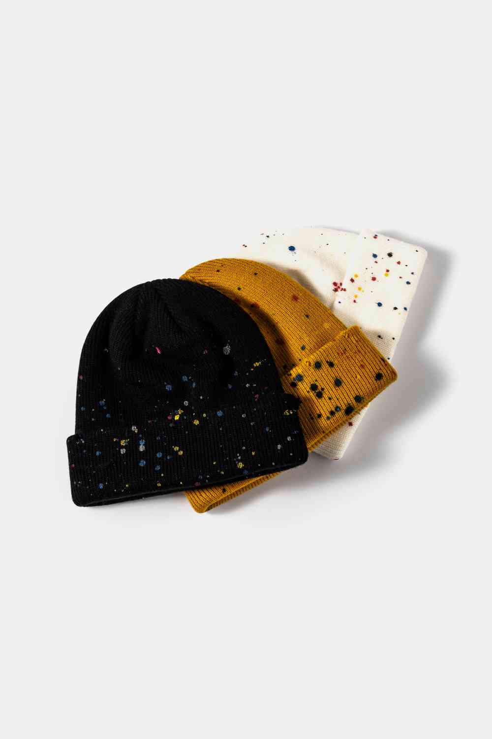 Playful Confetti Rib-Knit Cuff Beanie