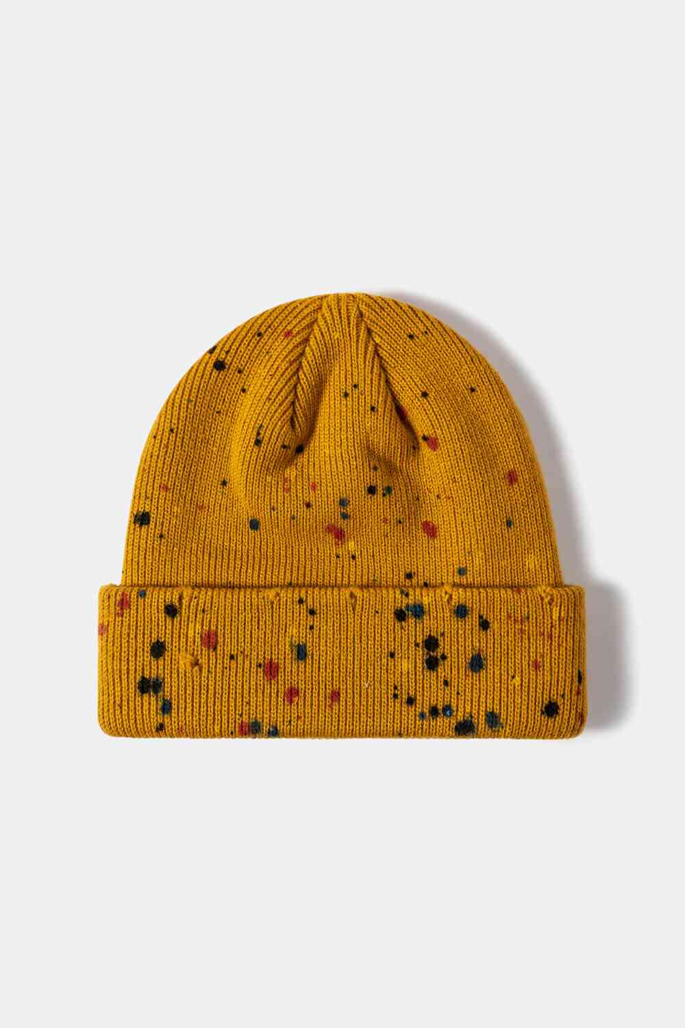 Playful Confetti Rib-Knit Cuff Beanie