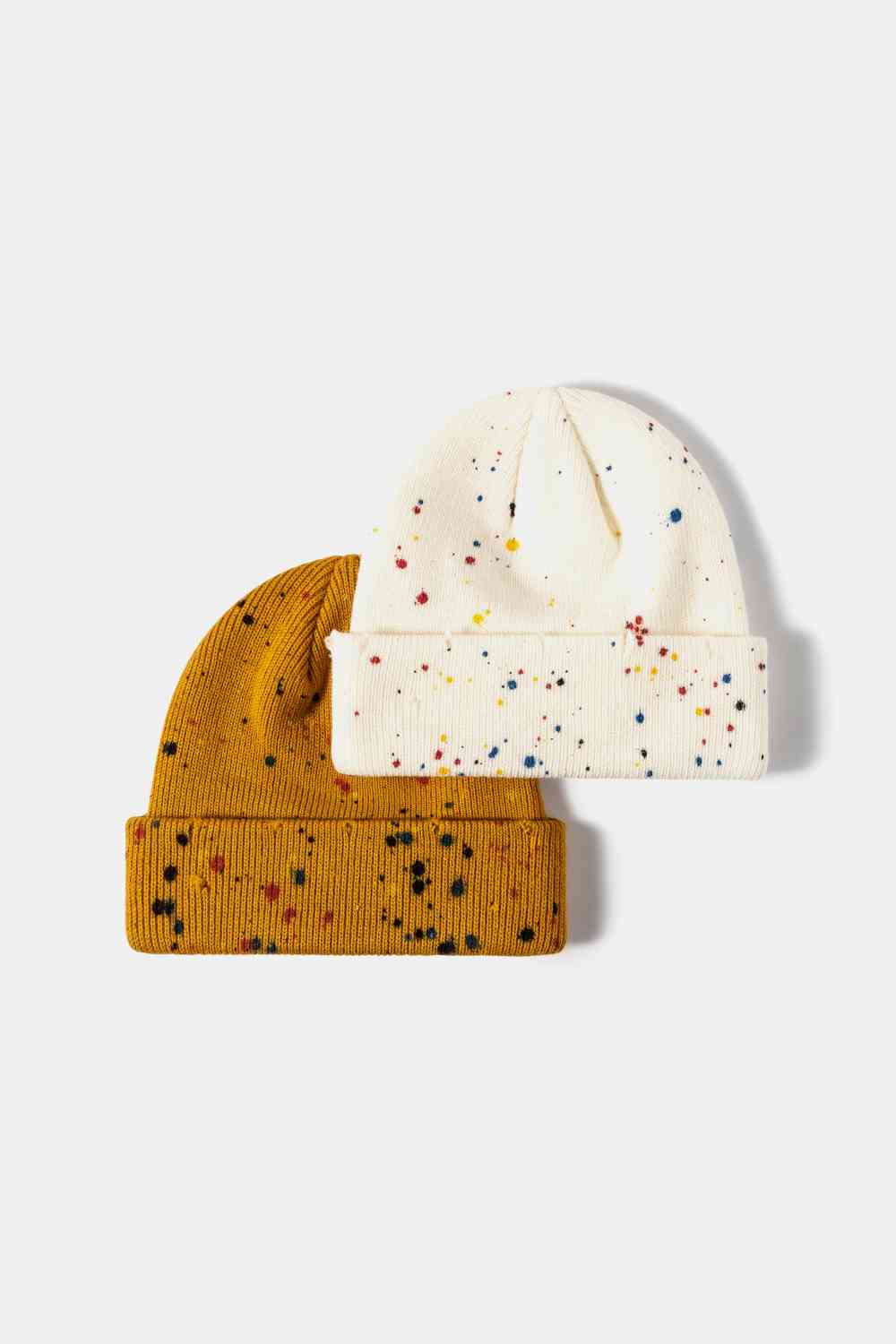 Playful Confetti Rib-Knit Cuff Beanie